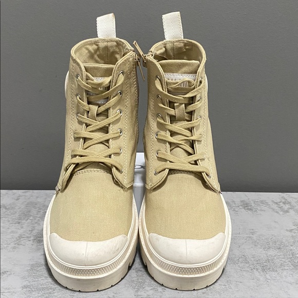 Palladium Beige Lace-Up High Top Athletic Boots Size 7 - Picture 4 of 16